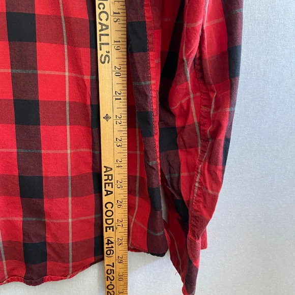 Sovereign Code red black plaid button long sleeve cotton shirt  Sz XL - Picture 6 of 7